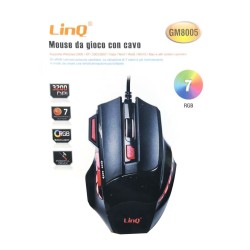 Mouse da gioco con cavo linq cm8005