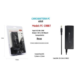 Caricabatteria Pc Asus Alimentatore Batteria Ricambio 19V 4.74A 90W Maxtech Pc-Ca007