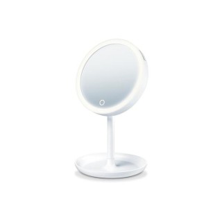 Specchio per trucco angolo regolabile ingrandimento 10x luci LED 3 scomparti. DRIWEI