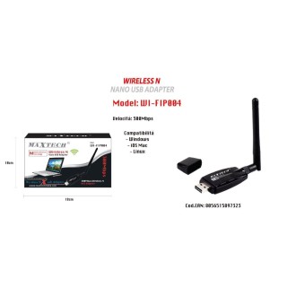 Chiavetta wifi usb adattatore nano wireless 300mps   maxtech