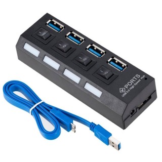 Hub 4 Porte 3.0 Alta Velocità Con Switch On/Off