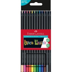 Faber-Castell Black Edition 116412 Matite Colorate, Multicolore, 12 pezzi