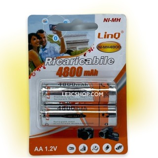BATTERIA STILO RICARICABILI AA ALCALINA LINQ NI-MH4800 CONF. 2PZ