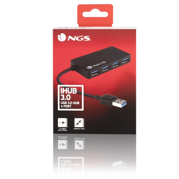 NGS iHub 3.0 USB 3.2 Gen 1 (3.1 Gen 1) Type-A 5000 Mbit s Nero