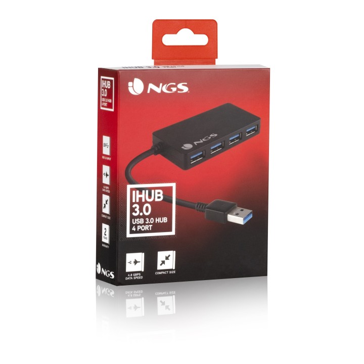 NGS iHub 3.0 USB 3.2 Gen 1 (3.1 Gen 1) Type-A 5000 Mbit s Nero