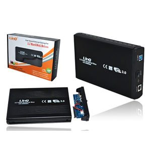 BOX ESTERNO PER HARD DISK SATA 3,5 LINQ U3-3506 USB 3.0 NERO