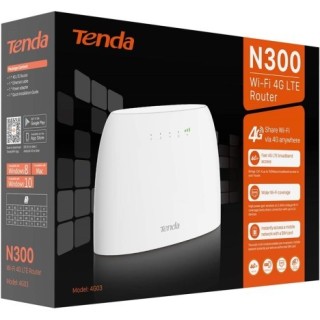 TENDA N300 WIRELESS ROUTER FAST ETHERNET SINGLE-BAND (2.4 GHZ) 3G 4G WHITE