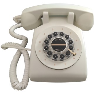 Telefono fisso a tasti retrò bianco modello Atlanta