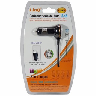 Caricatore per auto per micro usb linq